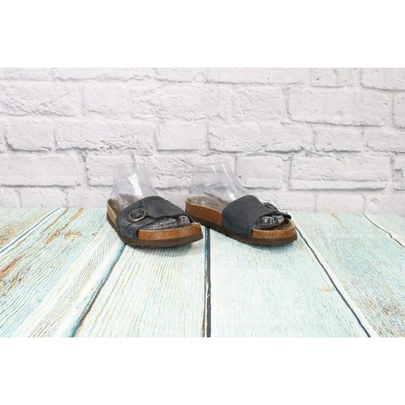 LL Bean Navy Blue Suede Slip on Slide Sandals Slippers Size 7 - Picture 3 of 9